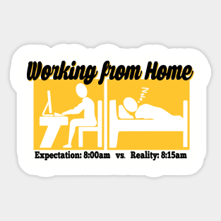 Working from Home:  Expectation vs. Reality Sticker